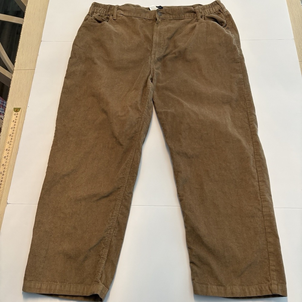 Stone Creek Corduroy Pants Mens Brown‎ Elastic Waist Cotton Trousers